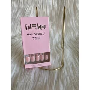 Red Aspen Nail Dashes- Kathryn And The Ballet Slippers (short square pink nails)